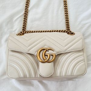 GG Marmont Small White Bag